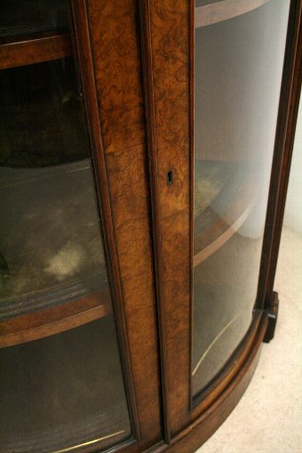 Antique Pair of Victorian Bow Front Corner Cabinets