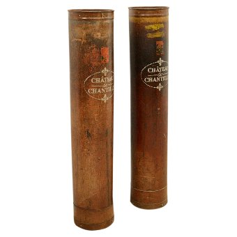 Pair of French Leather Containers/Linen Carriers
