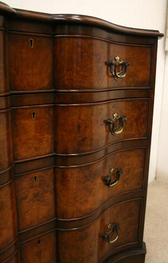 Antique George II Style Walnut Block Front Chest of Drawers