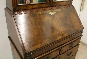 Antique George II Walnut Bureau Bookcase