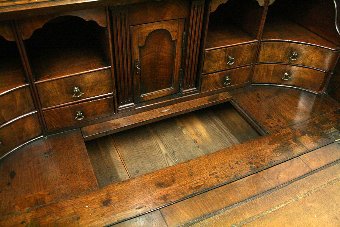 Antique George II Walnut Bureau Bookcase