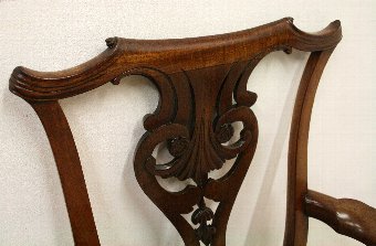Antique George II Carved Walnut Armchair
