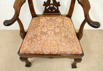 Antique George II Carved Walnut Armchair