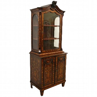 Dutch Marquetry Display Cabinet