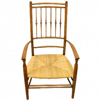 Antique Arts & Crafts Stained Beech Chair