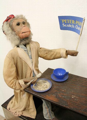 Antique 'Peter Pan Scotch Oats' Monkey Automaton