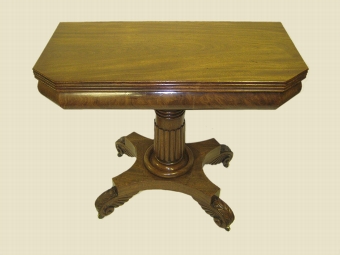 Antique William IV Mahogany Foldover Tea Table