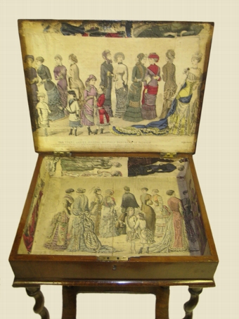 Antique Walnut Oyster Veneer Bible Box