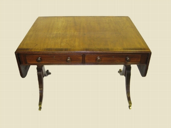 Antique Mahogany Inlaid Sofa Table