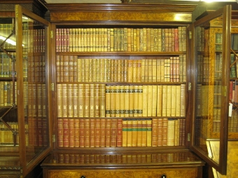 Antique Walnut Two Door Glazed Bookcase