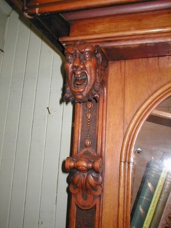 Antique :SALE: Victorian Oak Gothic Style Bookcase