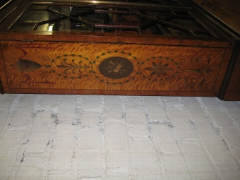 Antique Sheraton Revivial Painted Satinwood Bureau Bookcase