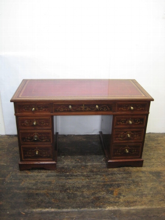 Antique Finest Quality Marquetry Inlaid Mahogany Desk