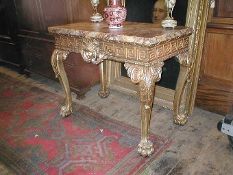 Antique Carved Giltwood Side Table