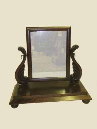 Antique William IV Mahogany Toilet Mirror