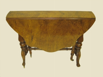 Antique VIctorian Burr Walnut Sutherland Table