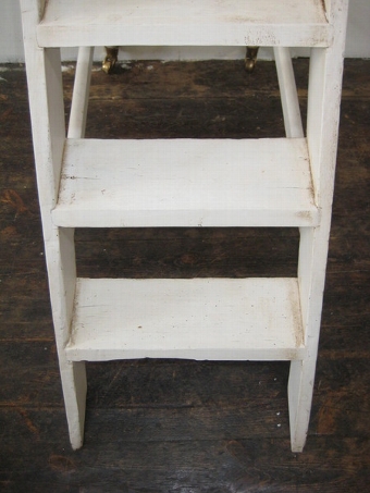 Antique Painted Pine Library Steps