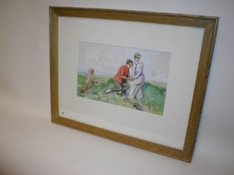 Framed Golfing Watercolour by Frank Reynolds
