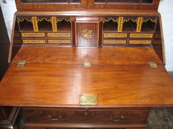Antique George III Mahogany Bureau Bookcase