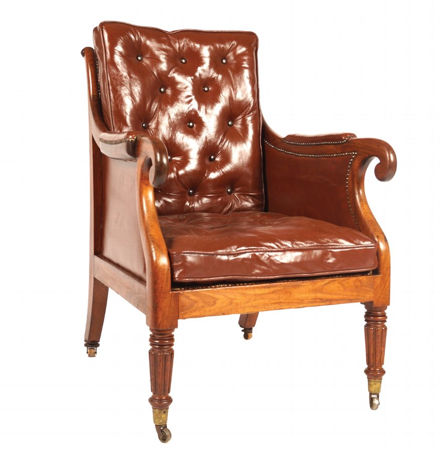 Regency Mahogany Library Chair
