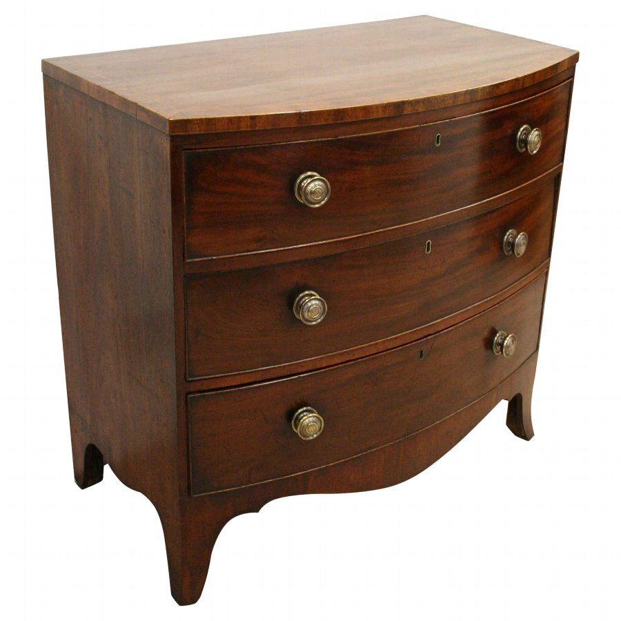 George III Mahogany Bow Front Chest of Drawers