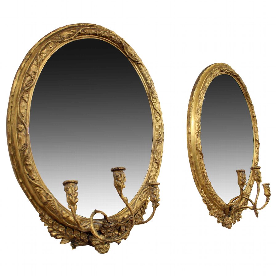 Pair of George III Gilt Mirrors/Girandole