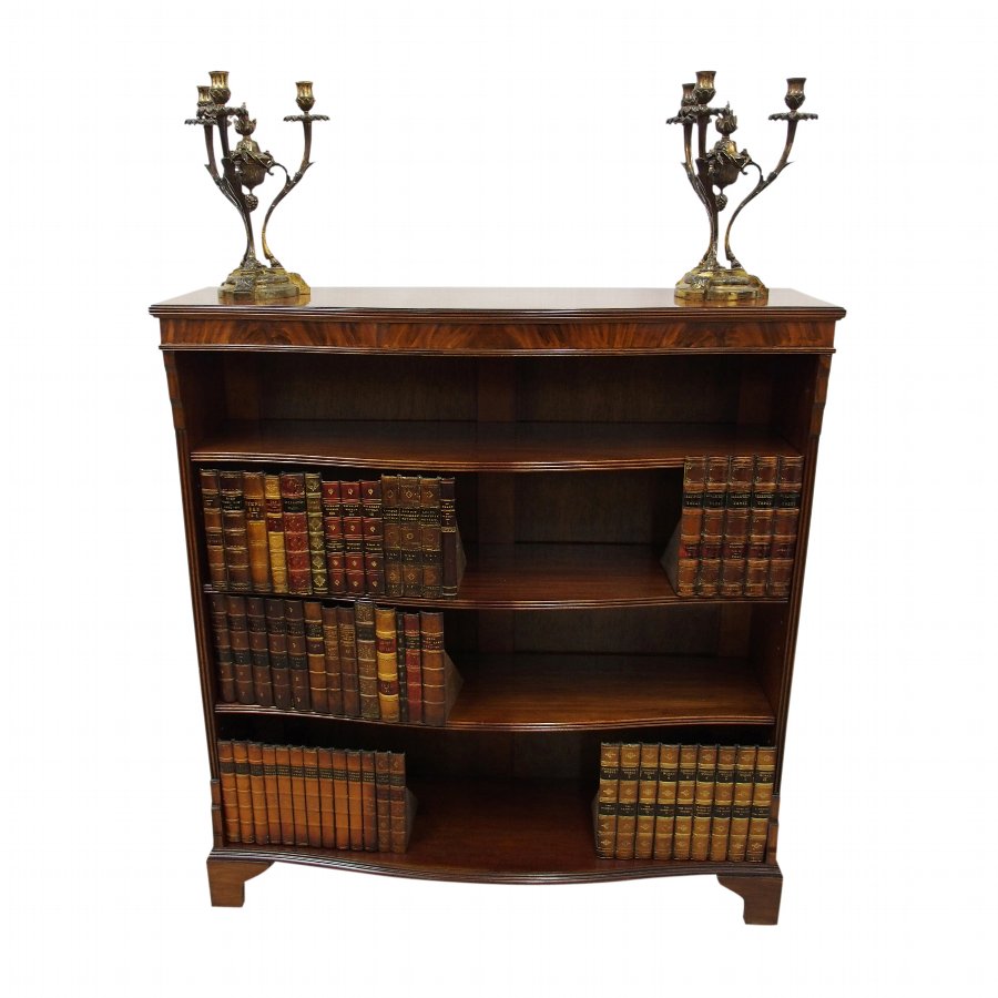 Serpentine Fronted Mahogany Open Bookcase