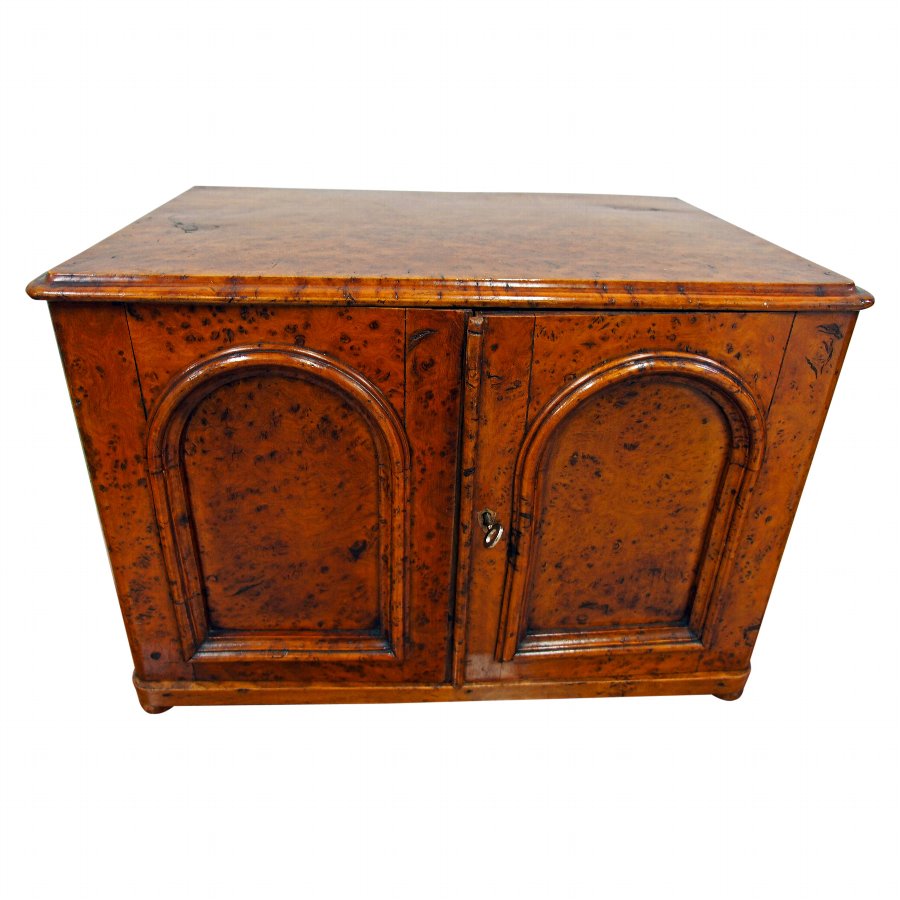 Mid Victorian Burr Walnut Specimen Cabinet
