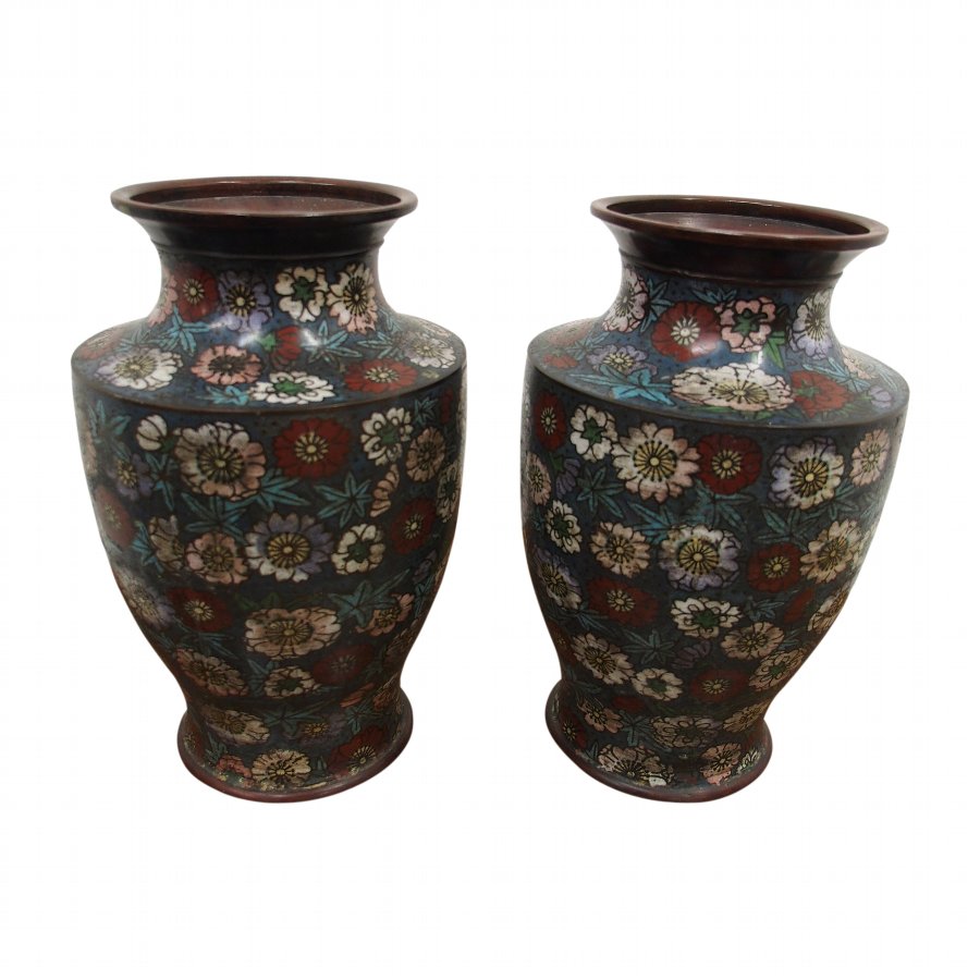 Pair of Chinese Champlevé Vases