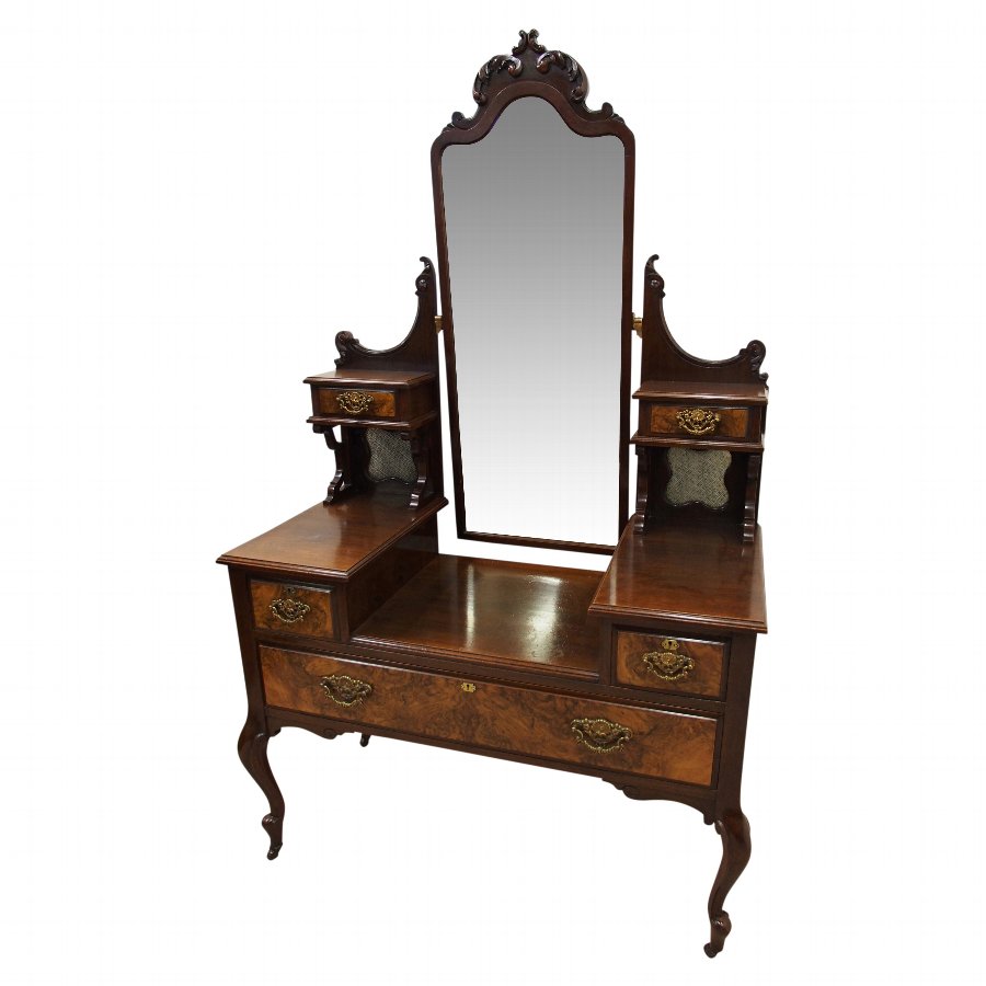 Red Walnut Louis XV Style Dressing Table