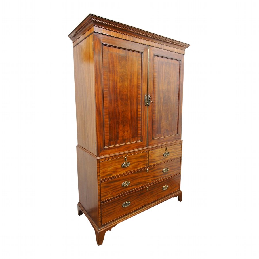 George III Mahogany Linen Press