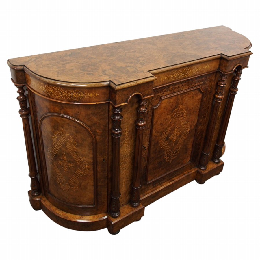 Victorian Burr Walnut Credenza