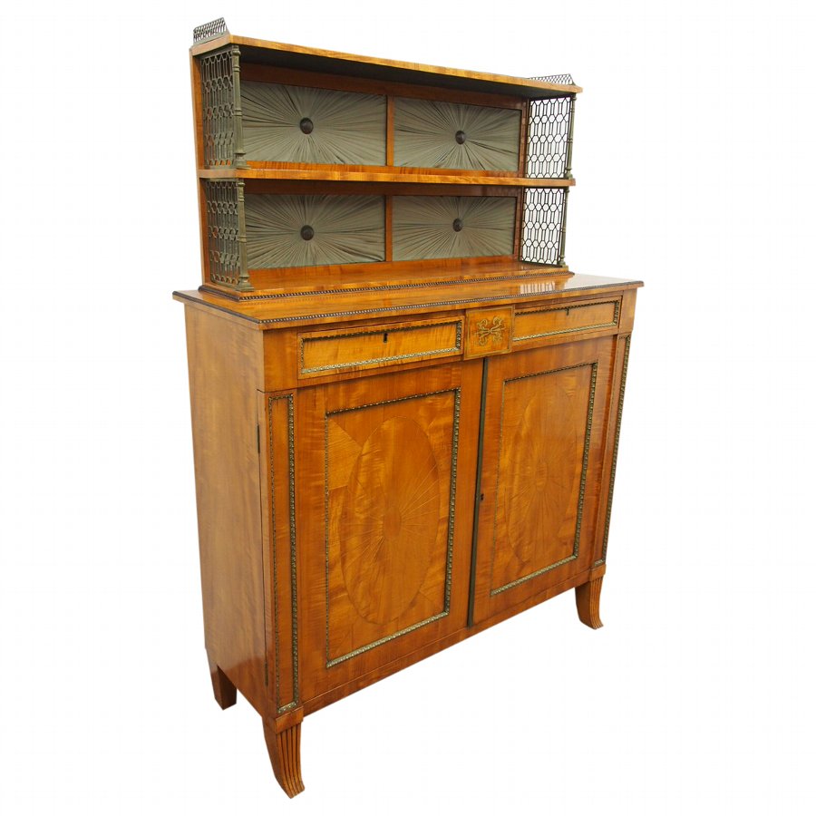 Regency Satinwood and Brass Inlaid Chiffonier in Style of William Trotter