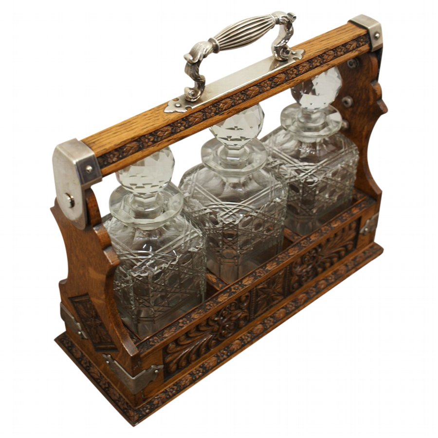 Carved Oak and EPNS Tantalus