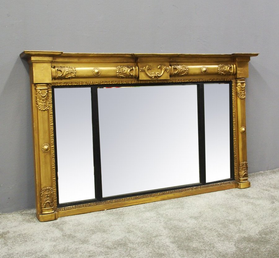 William IV Gilt Triptych Overmantel Mirror