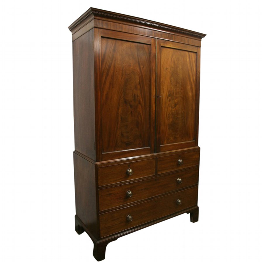 George III Mahogany Linen Press