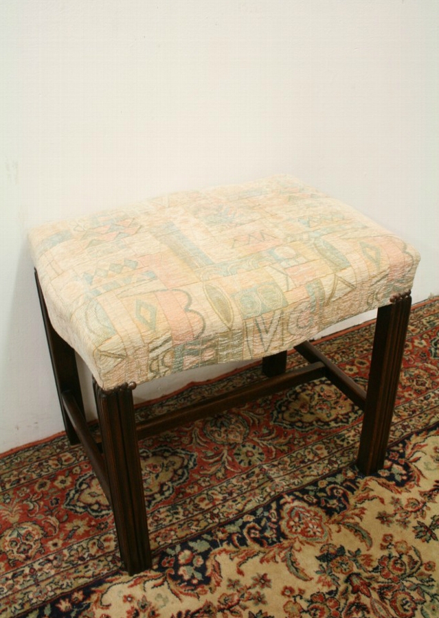 George III Style Serpentine Mahogany Stool