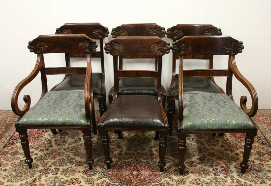 Set of 6 William IV Mahogany Dining Chairs