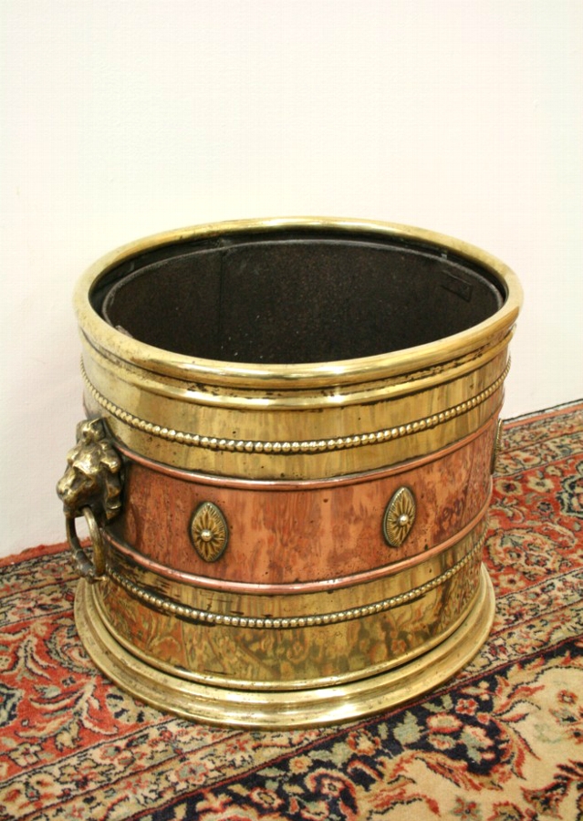 Late Victorian Brass and Copper Coal Bin