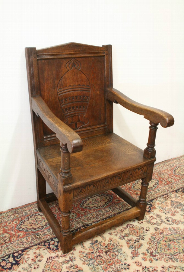 Victorian Carved Oak Hall Chair