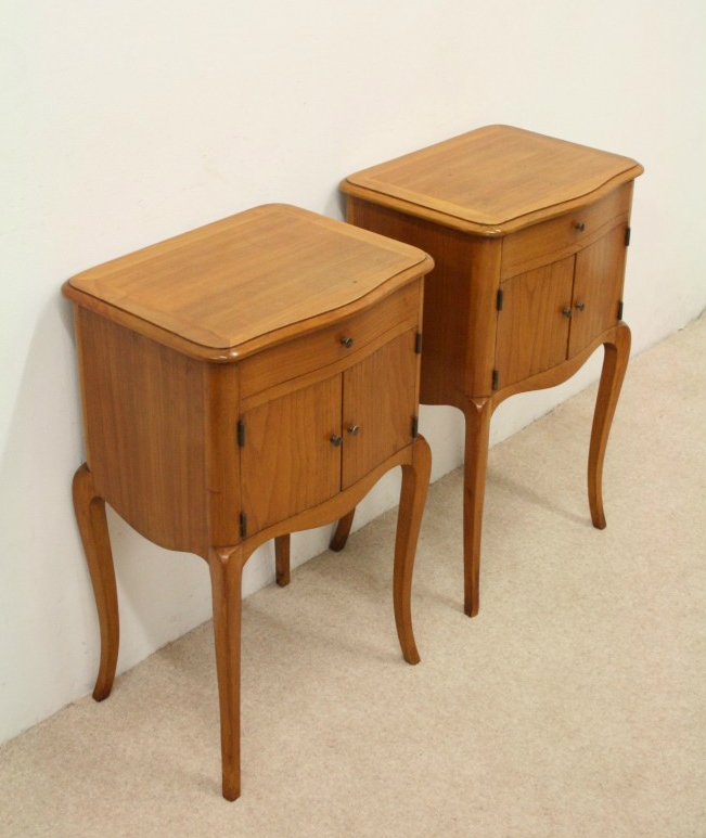 Pair of Fruitwood Bedside Cabinets