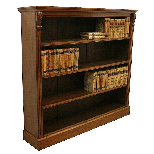 Victorian Walnut Open Bookcase