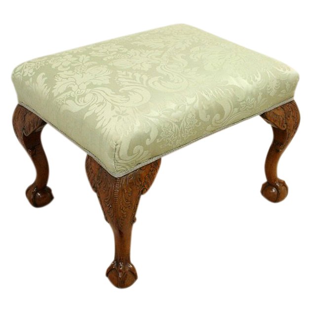 George II Style Mahogany Carved Stool