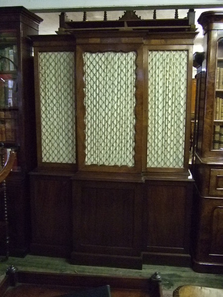 George III Style Mahogany Three Door Bookcase