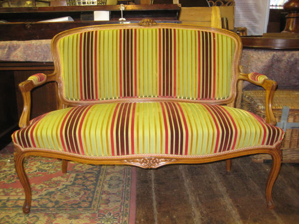 French Victorian Walnut Settee