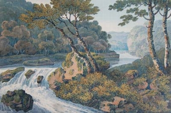 A Wooded river landscape, Devonshire, possibly the river Torridge