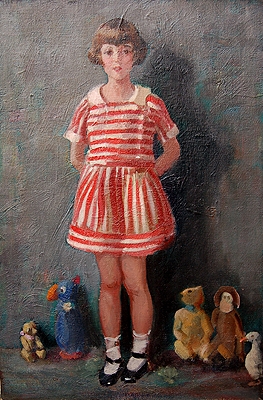 A Young Girl  with her favourite Toys