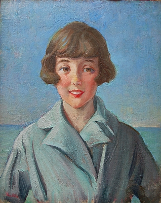 A Young Girl with the Sea beyond