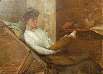 An Elegant lady reading