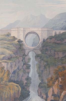 Bridge at la Schieggia in the Apenninci on the via Flaminia, Italy, built 1805